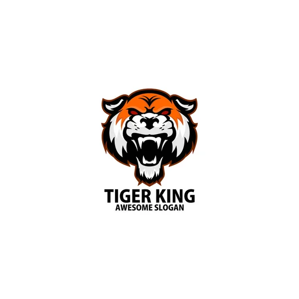Tigre Irritado Logotipo Jogos Esport Design —  Vetores de Stock