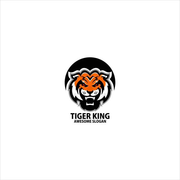 stock vector tiger king design logo gaming esport