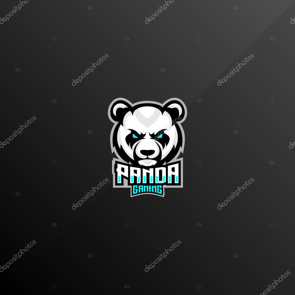 Panda angry logo design gaming esport
