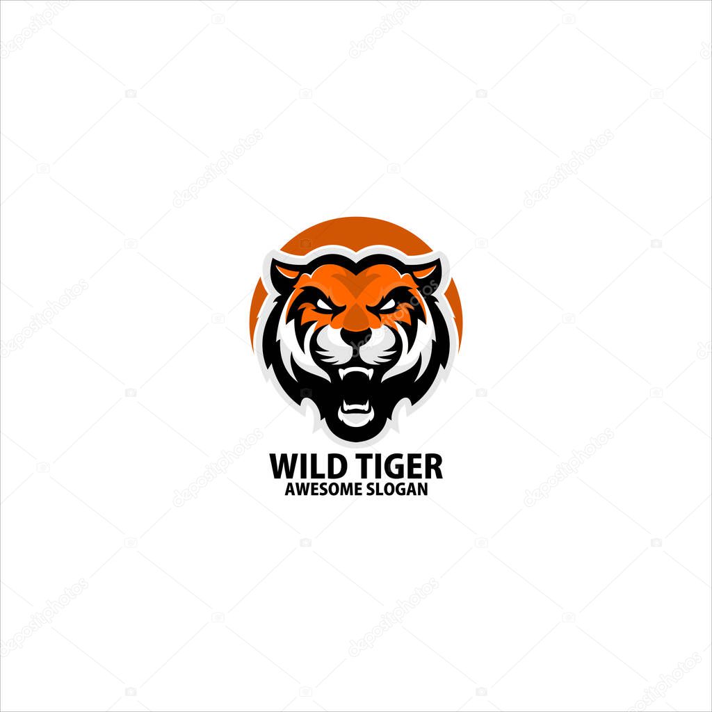 Tiger angry logo gaming esport design