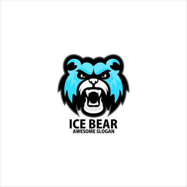 Крижаний Ведмідь Логотип Ігри Ескорт Дизайн Талісман — стоковий вектор