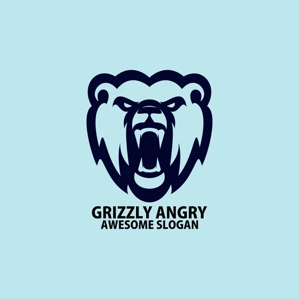Grizzly head logo tasarım çizgisi rengi