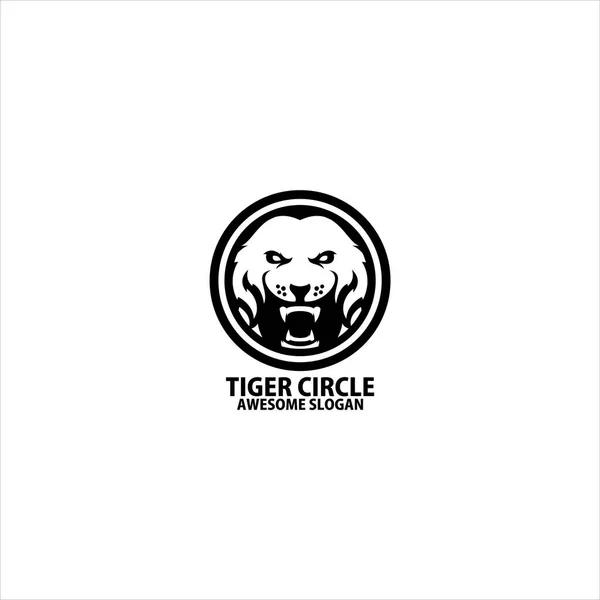 Tigre Cercle Logo Design Symbole — Image vectorielle