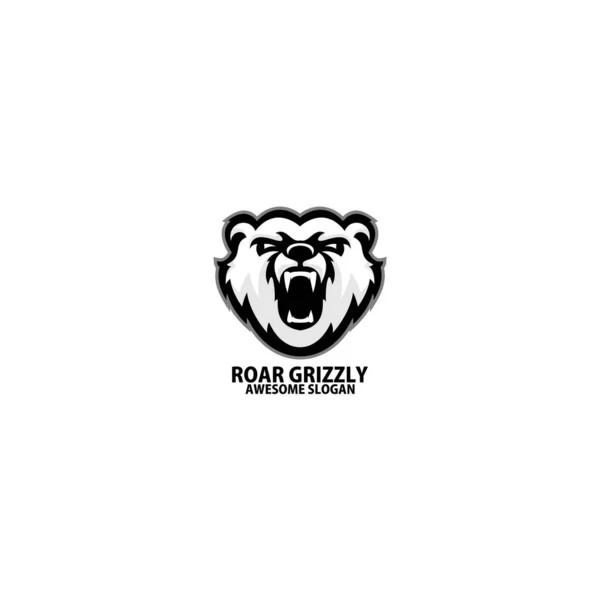 Mascotte Grizzly Head Logo Design — Image vectorielle