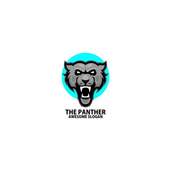 Panther Wütend Logo Design Gaming Esport — Stockvektor