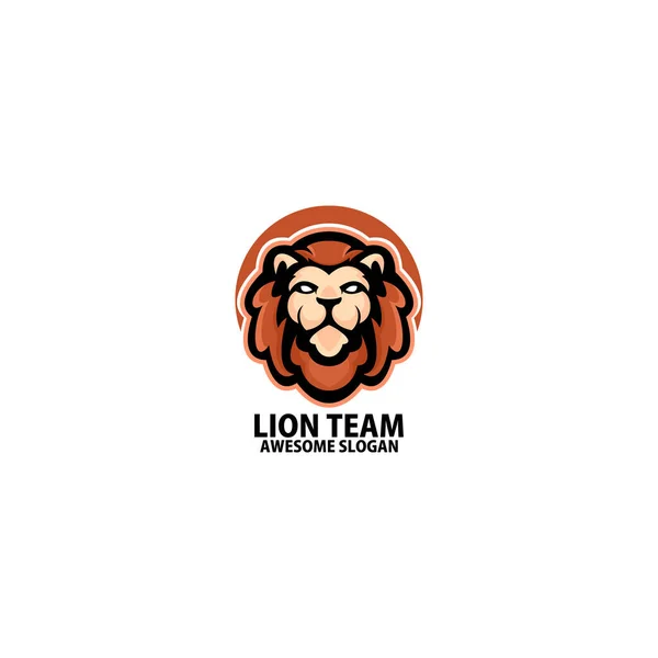 Leão Cabeça Logotipo Design Mascote Jogos —  Vetores de Stock