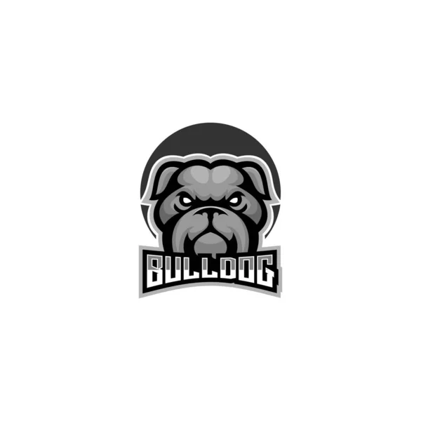 Bulldog Gaming Logo Design Mascot — Stock Vector