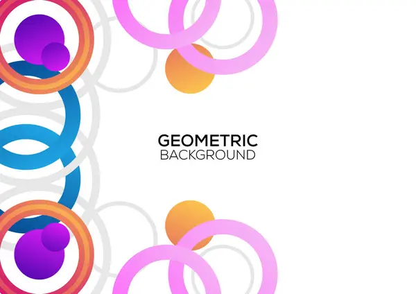 Fundo Geométrico Redondo Cor Gradiente Design — Vetor de Stock
