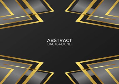 Gri gradyan renk arkaplan soyut tasarımı ile altın