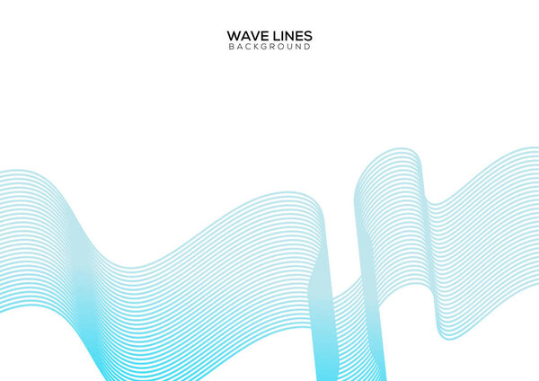 стильный синий волнистый линии абстрактный дизайн фона