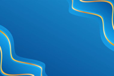 soyut mavi dalga ve altın çizgi arkaplan