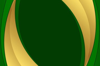 Zarif altın elementler vektör illüstrasyonlu yeşil soyut arkaplan tasarımı