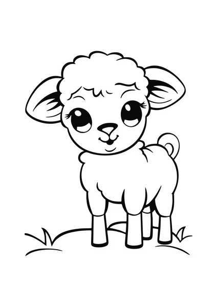 cute lamb animal character icon