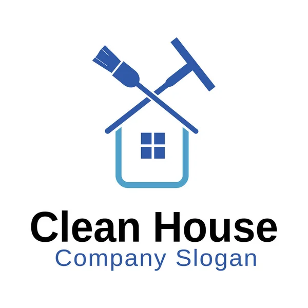 vector logo of cleaning company with blue sky and clouds