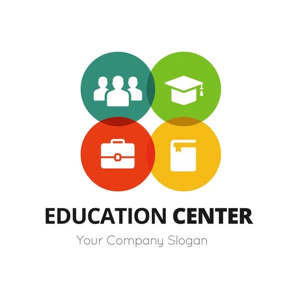 Projekt Szablonu Logo Edukacji Wektor Ilustracja Nowoczesnej Ramki — Zdjęcie stockowe