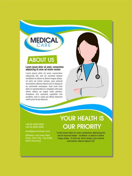 Medical Health Care Poster Template Copy Space Your Design Vector — Stock Photo, Image
