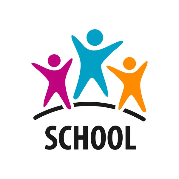 Σχεδιασμός Σχολικού Λογότυπου Διανυσματική Απεικόνιση Εικονιδίου — Διανυσματικό Αρχείο
