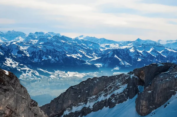 stock image beautiful view of mountains in the swiss alps, switzerland. panorama in the snow, clouds