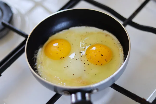 Huevos Fritos Freír Huevos Fritos Idea Scrambled Eggs Savory Taste — Foto de Stock