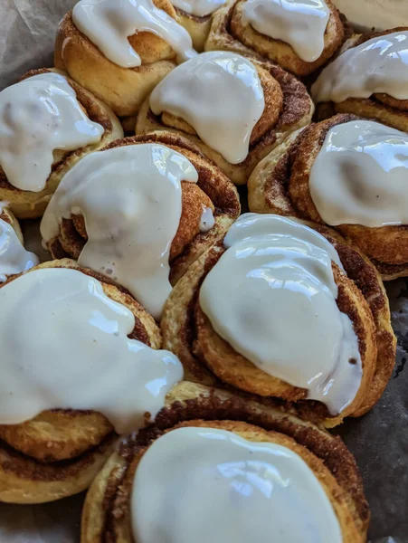 Petits Pains Cannelle Maison Prêts Manger Home Boulangerie Cinnabon Cinnabon — Photo