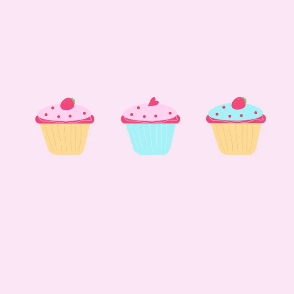 Cupcakes Feier Süße Karte — Stockfoto