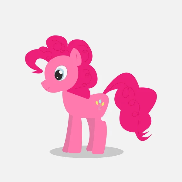 Pequeno Cavalo Rosa Bonito Isolado Ilustração Vetorial Estilo Plano — Fotografia de Stock