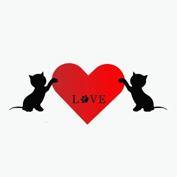 cats in love. vector illustration for valentine \'s day
