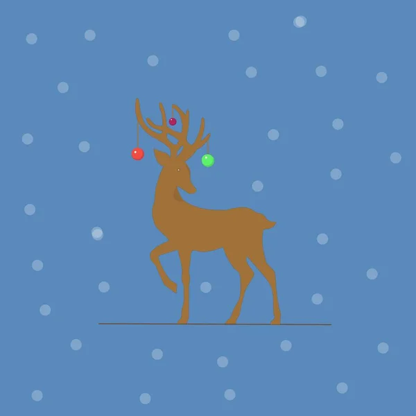 deer on green background. vector illustration. deer antlers.