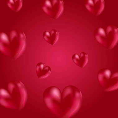 Valentine's day posters set. Vector illustration. 3d red, white and pink hearts with place for text. Cute love sale banners, vouchers or greeting cards