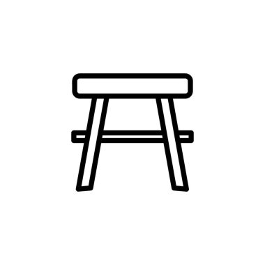 Piknik masası çizgisi simgesi. Vektör grafikleri