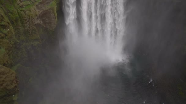 Στιγμιότυπο Του Skogafoss Waterfall Στη Νότια Ισλανδία Κατά Διάρκεια Της — Αρχείο Βίντεο