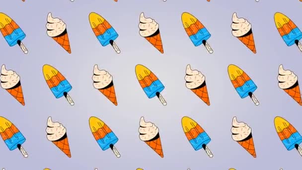 배경에 보라색 색상의 아이스크림 표지판 — 비디오