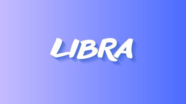 Terazi Astrolojisi (zodiac) beyaz, mavi ve mor renklerle işaretleme