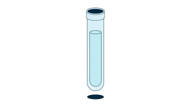 Glass test tube filled with a transparent colorless liquid (solution) clipart