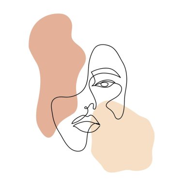 Çizgilerden yapılmış minimalist bir kadın.