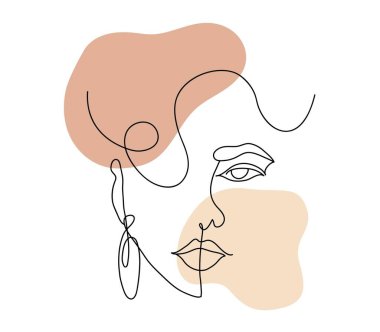 Çizgilerden yapılmış minimalist bir kadın.