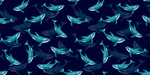 Orca Wzór Ciemnym Tle — Zdjęcie stockowe