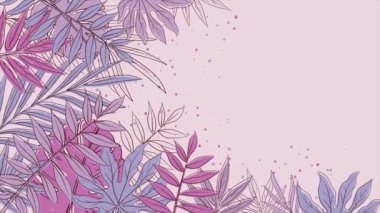 Tropik yapraklar arka planda pürüzsüz bir döngü oluşturur