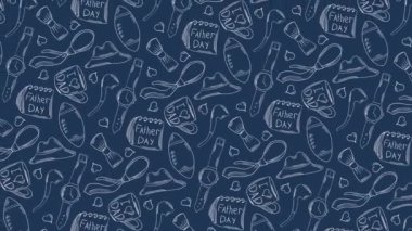 Babalar Günü el çizimi arkaplan deseni 4K pürüzsüz döngü