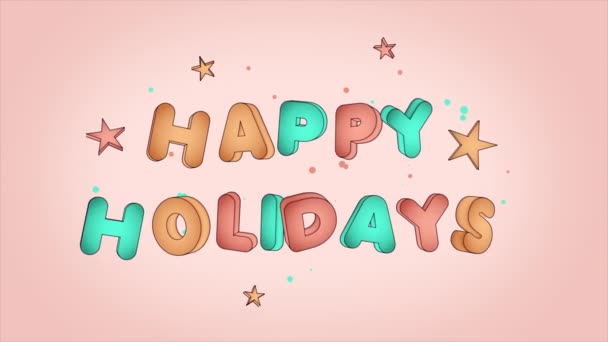 Happy Holidays Мультфильм — стоковое видео
