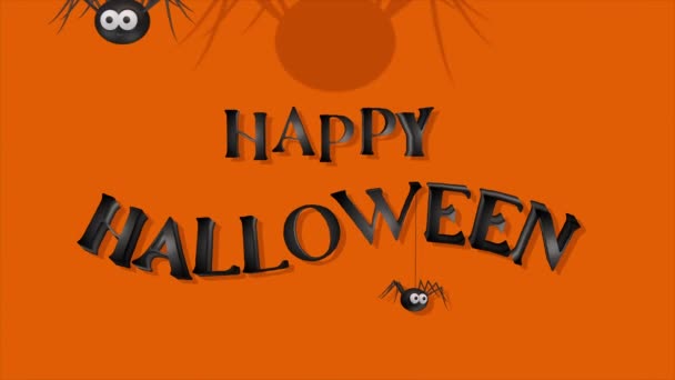 Happy Halloween Animace Titulem Pavouky — Stock video