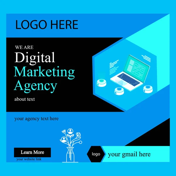 Sosyal medya ileti pankartı ve web şablonu