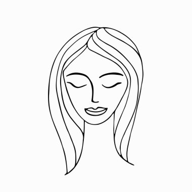 Karalama el çizilmiş kadın yüzü