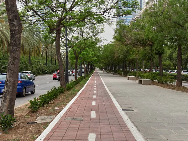 stock image Bike lane in the city of Valencia