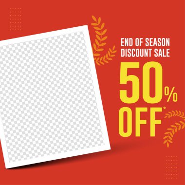 Foto Space ile Sosyal Medya Reklam Vektörü illüstrasyonu. Ad Yapılandırmaları