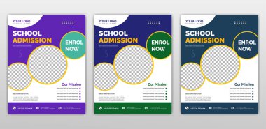 School admission flyer design, kids education leaflet brochure, cover layout School Admission Open Flyer Design Template Vector Education Center poster, Kids Education Flyer Template. clipart