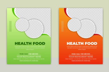 Yiyecek Mekiği A4 boyutunda Vektör Şablonu. Fast Food Flyer Şablonu Yemek Şablonu, kafe ve restoran menüsü, yemek siparişi, abur cubur.