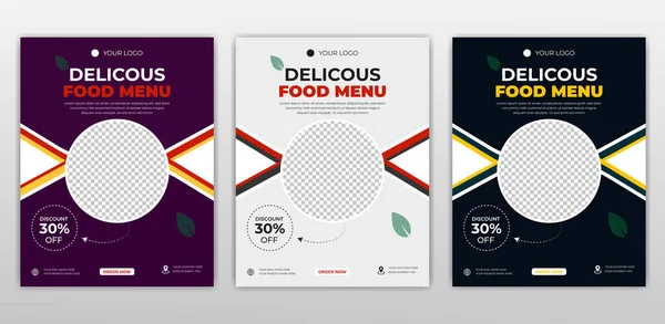Food Flyer Size Vector Template Fast Food Flyer Design Template — Stock Vector