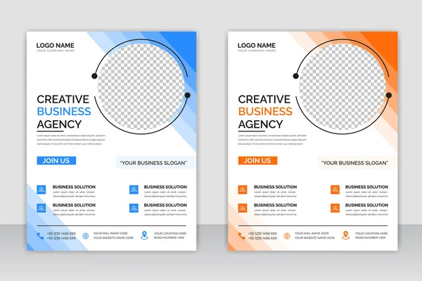 stock vector Creative business agency flyer template design . marketing, business proposal, promotion, advertise, publication, cover page. marketing social media post template.