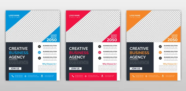 Kreative Agentur Flyer Vorlagen Entwerfen Marketing Geschäftsvorschlag Promotion Werbung Veröffentlichung — Stockvektor